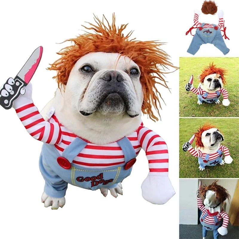 Chucky Deadly Doll Cosplay Pet Costume Hilarious Christmas Fun and Perfect Thanksgiving Gift