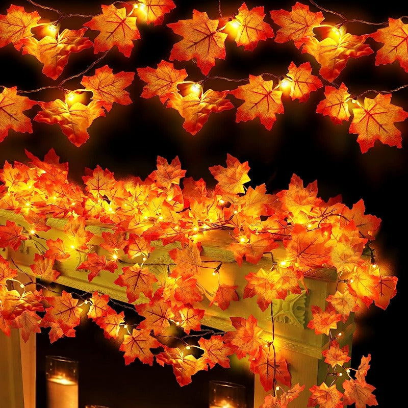 Fall Decorations for Home Connectable Lighted Fall Garland Lights for Indoor Outdoor Halloween Thanksgiving and Christmas