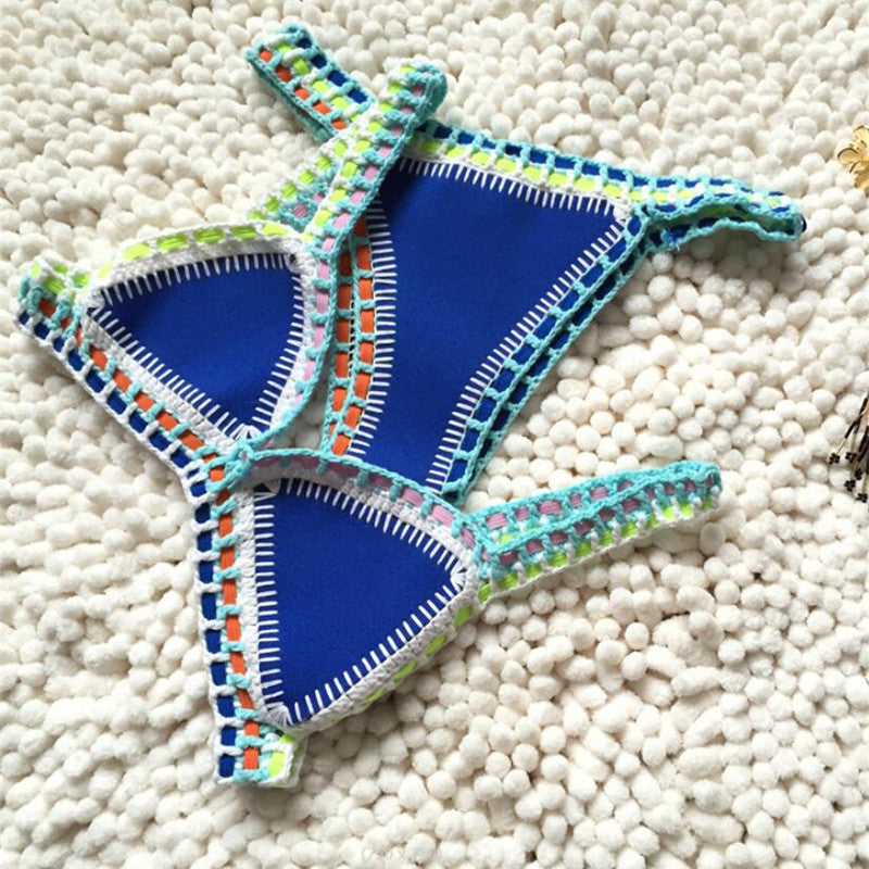Seaside Enchantment Women's Crochet Triangle Sexy Bikini Set & swimwear
