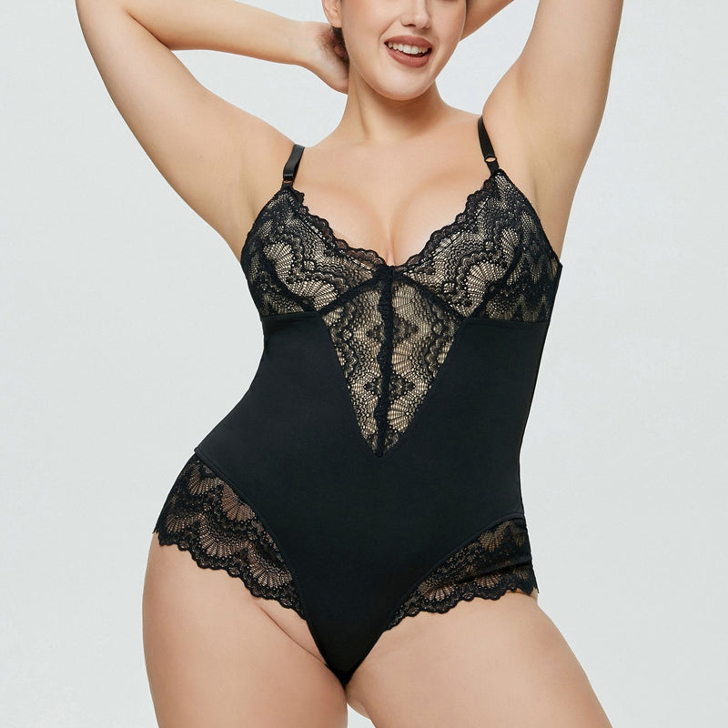 Lace Elegance  Ultimate Tummy Control Bodysuit with Butt Lifter