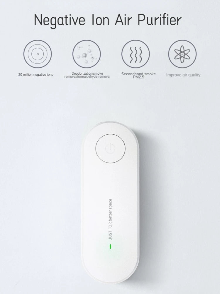 Portable Negative Ion Air Purifier Silent, Filter-Free Air Cleaning for Small Spaces
