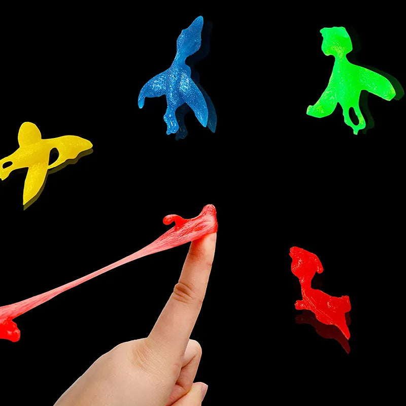 Slingshot Dinosaur Finger Toys Flying Rubber Sling Shot Toys Bulk