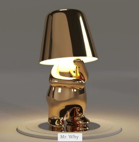 Italy Little Golden Man Night Light Thinkers Lamp Art Decor Study Coffee Shop Bar Bedside Table Lamps