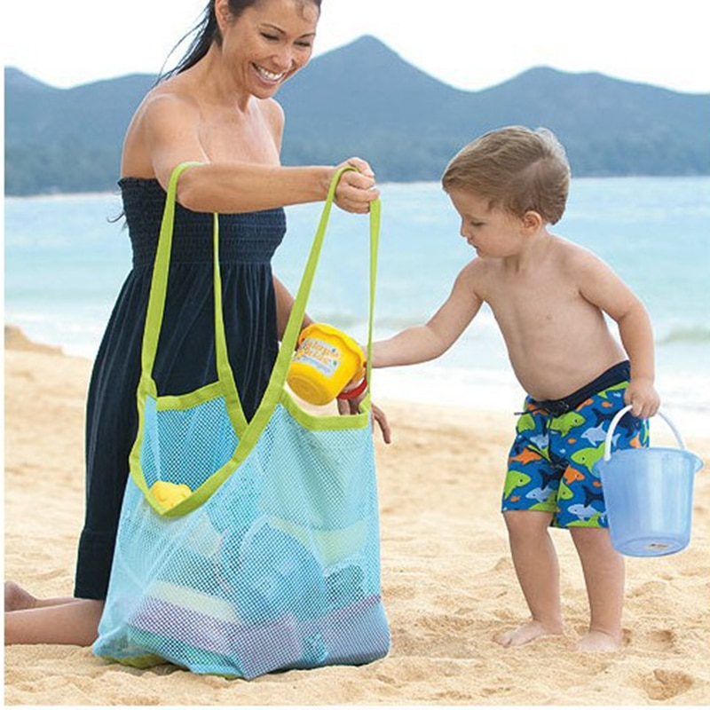 Beach mesh bag, Large beach organizer tote