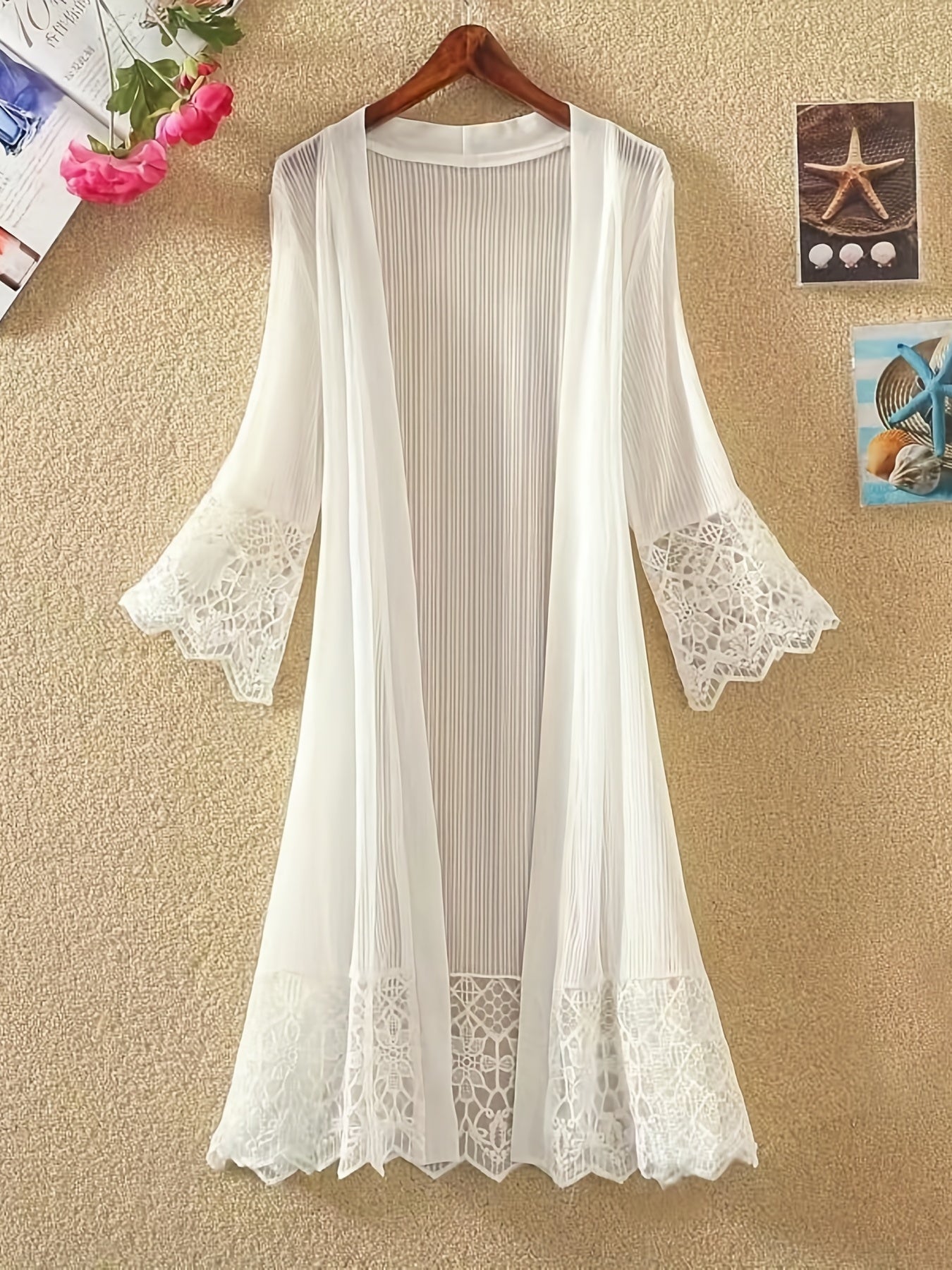 Lace Eyelet Embroidery White Cover Up & Floral Embroidered Cover Up - Beach Chic Lace Dresses for Women's Swimwear & Clothing
