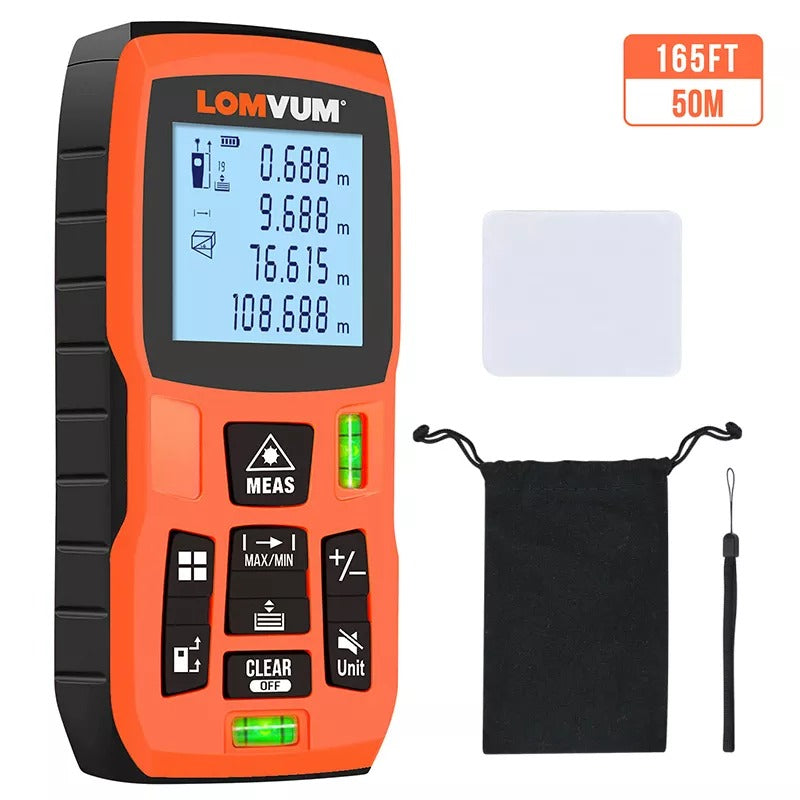 LOMVUM laser Distance tape measure, Laser measuring tool 393 ft range