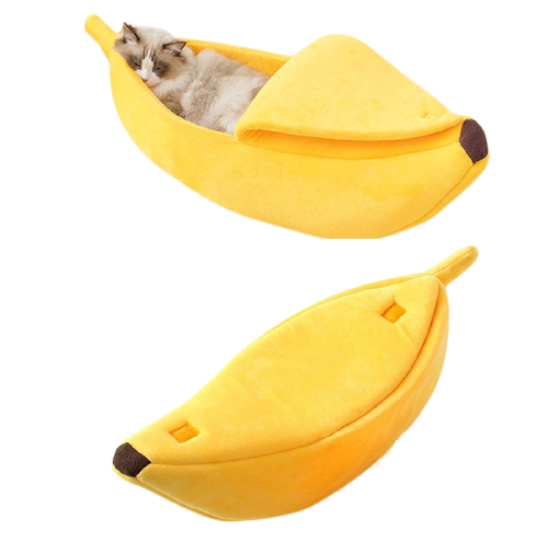 Funny banana cat bed house
